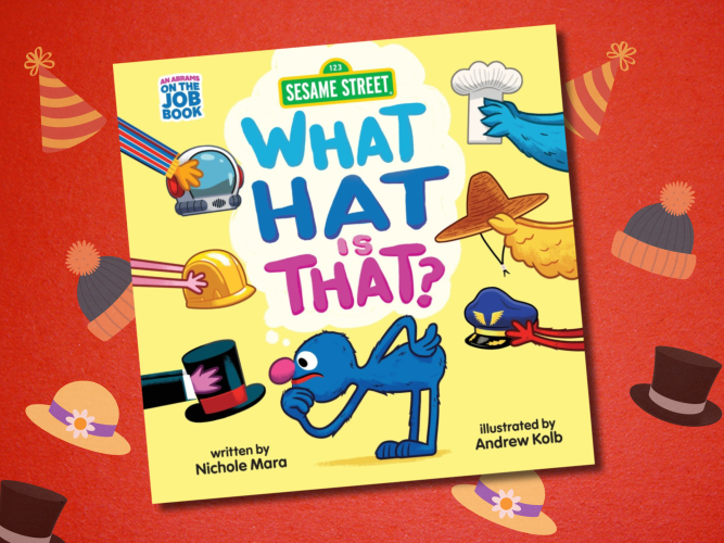 Grover surrounded by hats