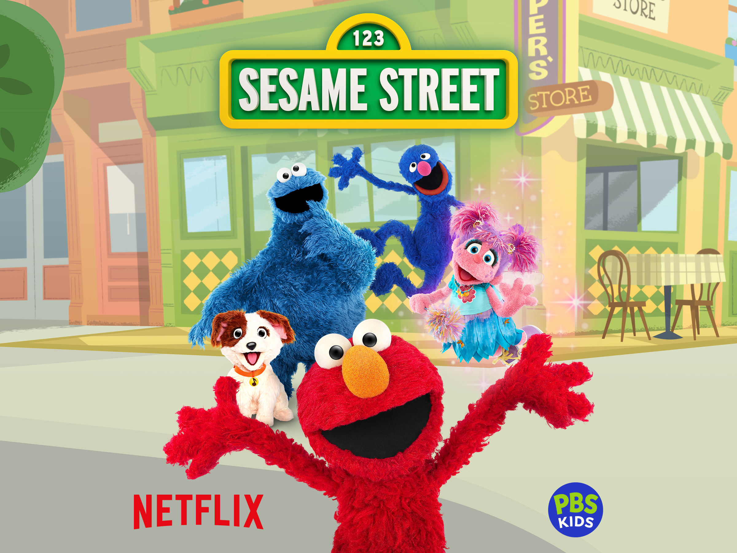 Abby, Elmo, Grover, Cookie Monster and Tango.