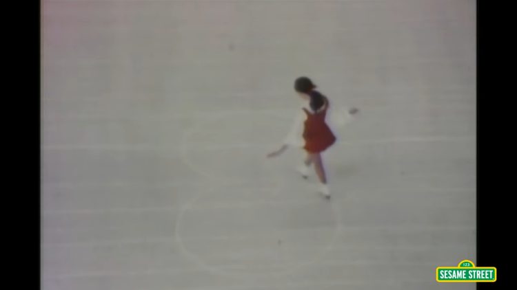 Peggy Fleming doing a figure 8.
