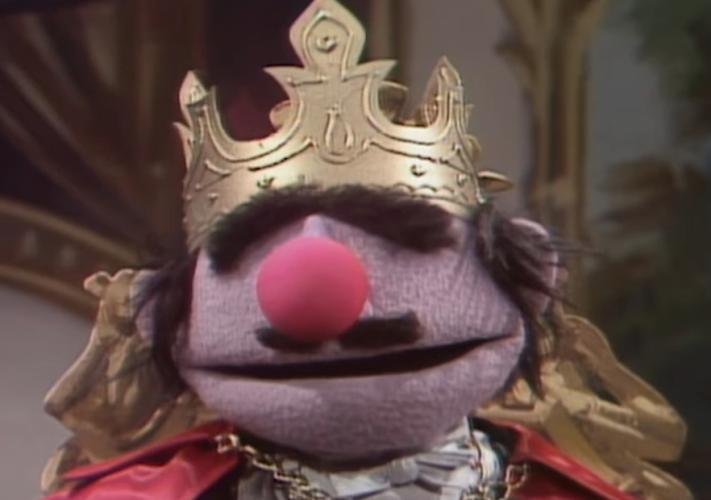 Mumford dressed as a king