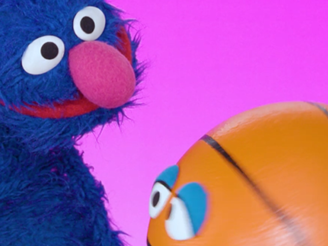 Grover and a basketball