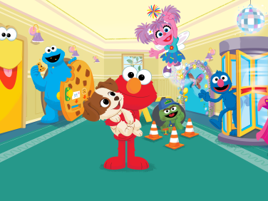 Elmo, Cookie Monster, Abby Cadabby, Grover and friends.
