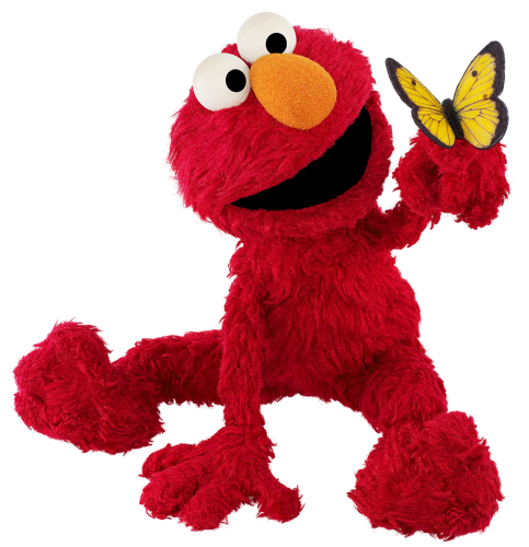 Elmo with a butterfly