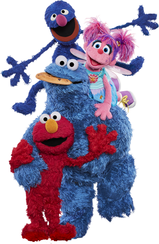 Elmo, Cookie, Abby and Grover.